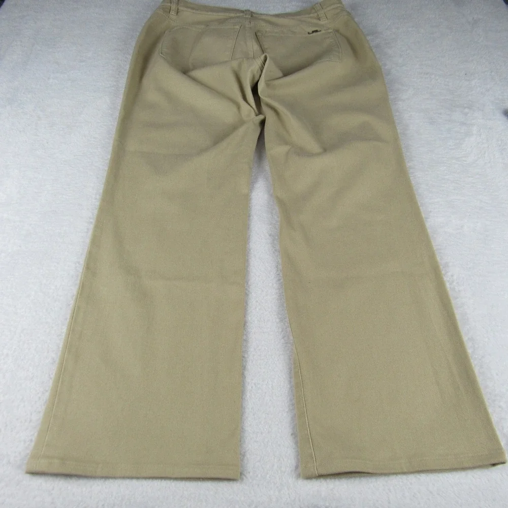 Lauren Ralph‎ Lauren Classic Straight Pants Womens 14 Tan Khaki Twill